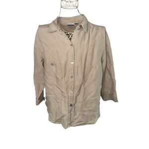 Beautiful Chicos 100% linen Button Top size  1 (US SIZE small)  WOMEN -Chico's b